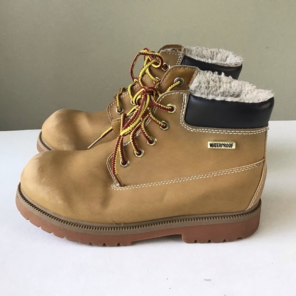 SmartFit Waterproof Boots Kids Size 4.5 Faux Leather Fleece Lined Skid Resistant - Picture 4 of 14